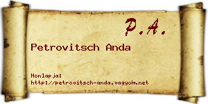 Petrovitsch Anda névjegykártya